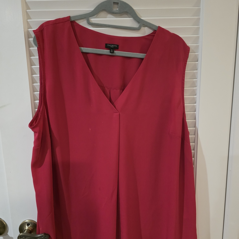 Talbots Vivid Pink Sleeveless Blouse